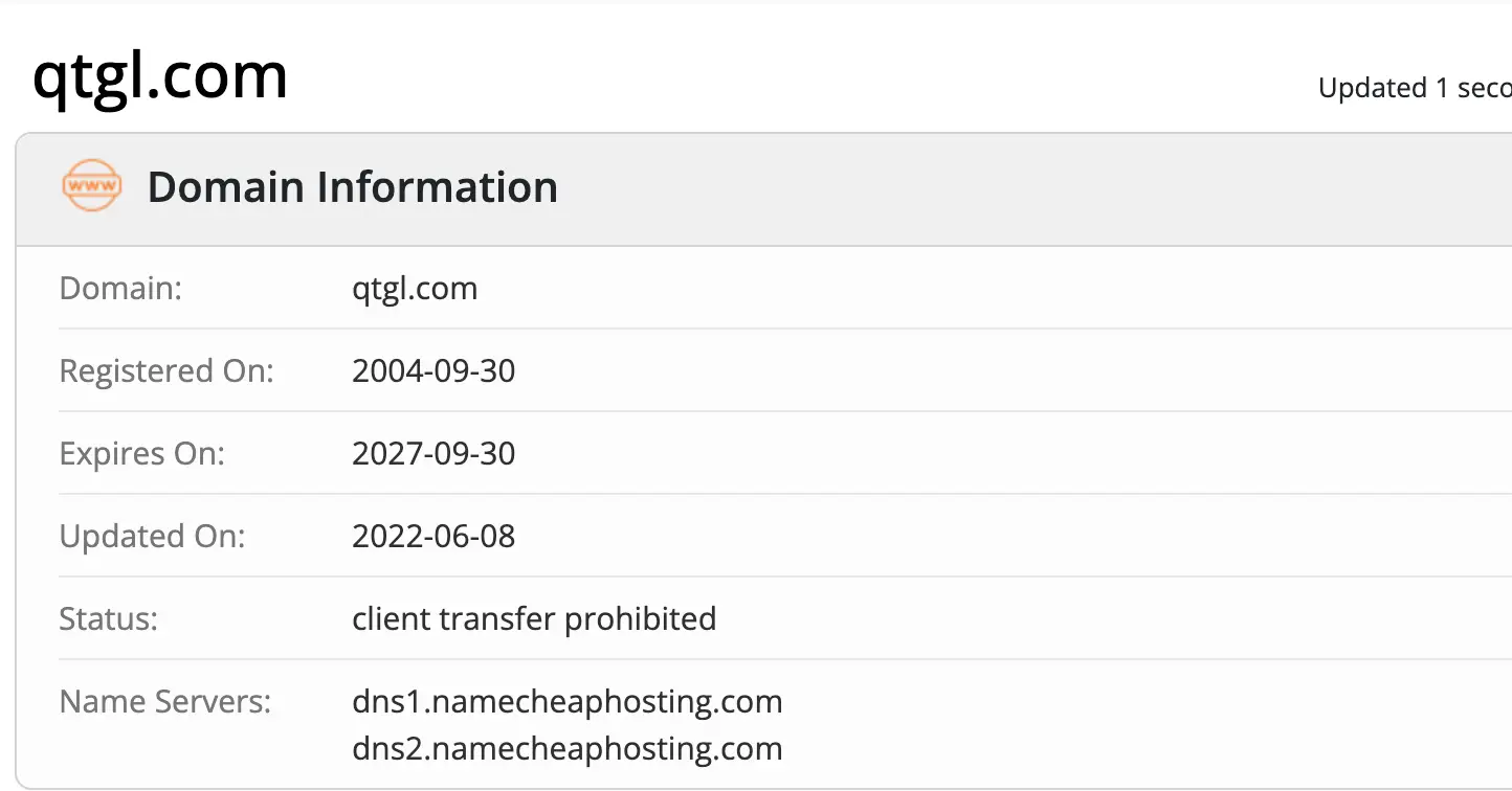 QTG Limited домен