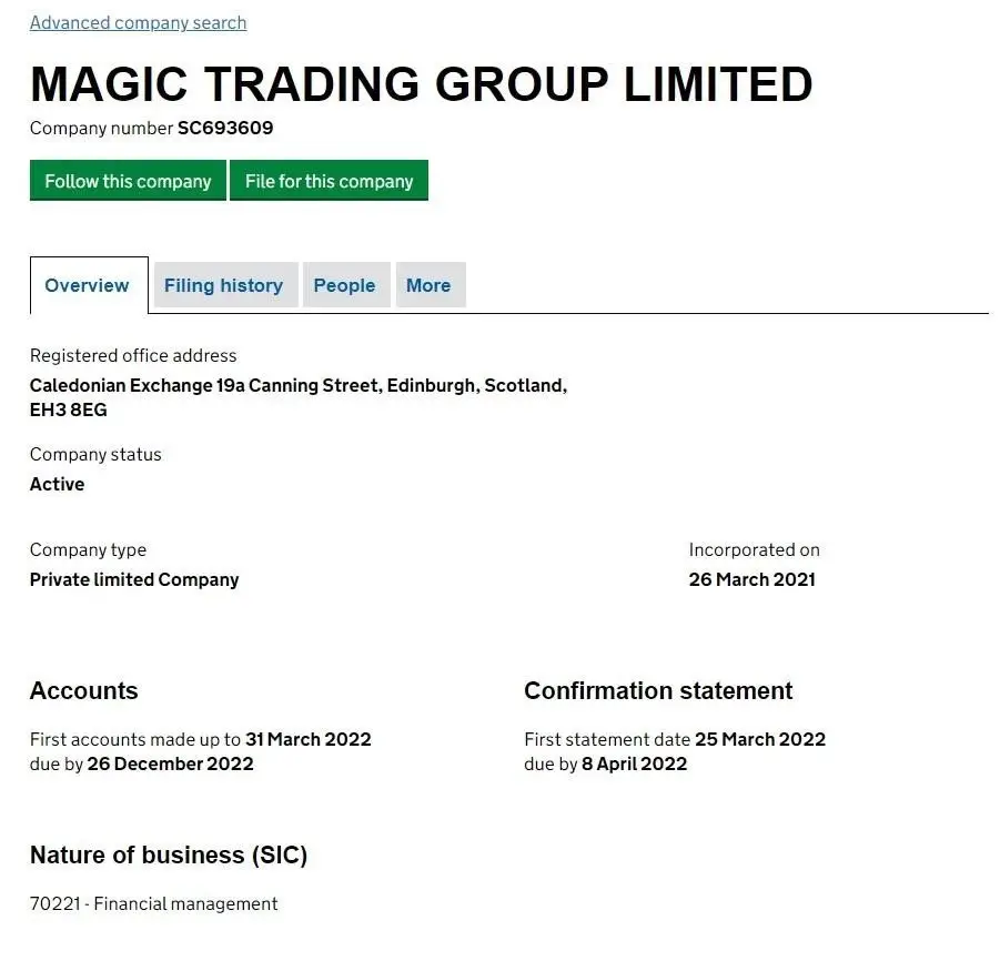 MAGIC TRADING GROUP LIMITED MAGIC TRADING GROUP LIMITED