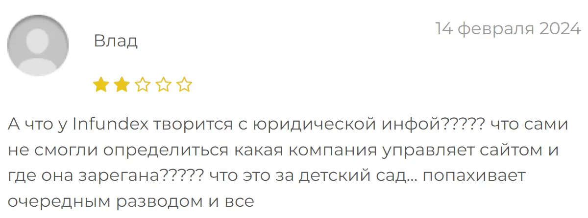 Infundex жалоба клиента