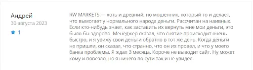 Анализ отзывов о RW Markets