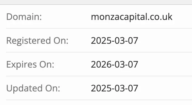 Monza Capital домен домен Monza Capital