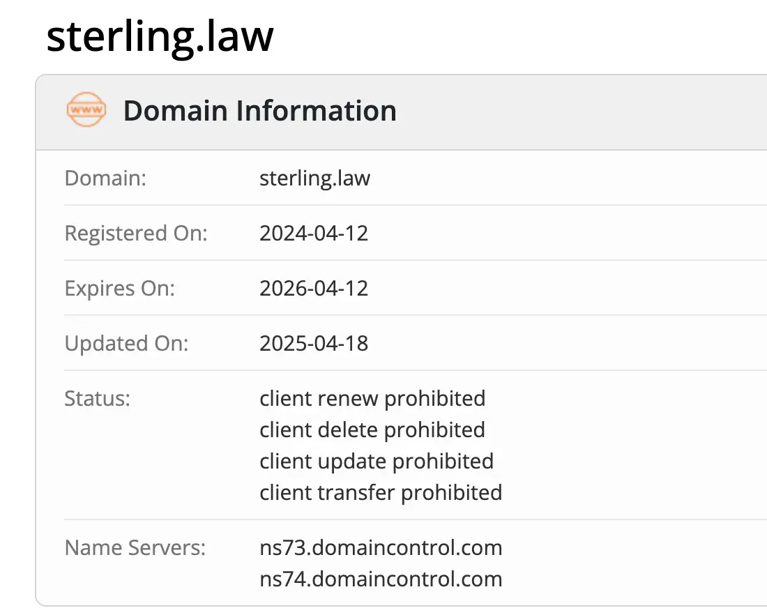 Sterling Law домен