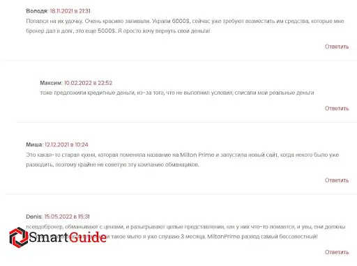 Отзывы Milton Prime Отзывы Milton Prime