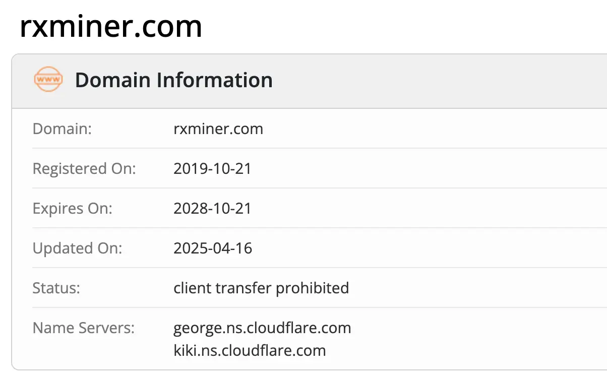 проверка домена Rxminer