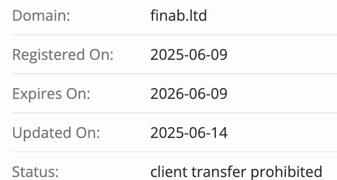 Finab Ltd домен домен Finab Ltd