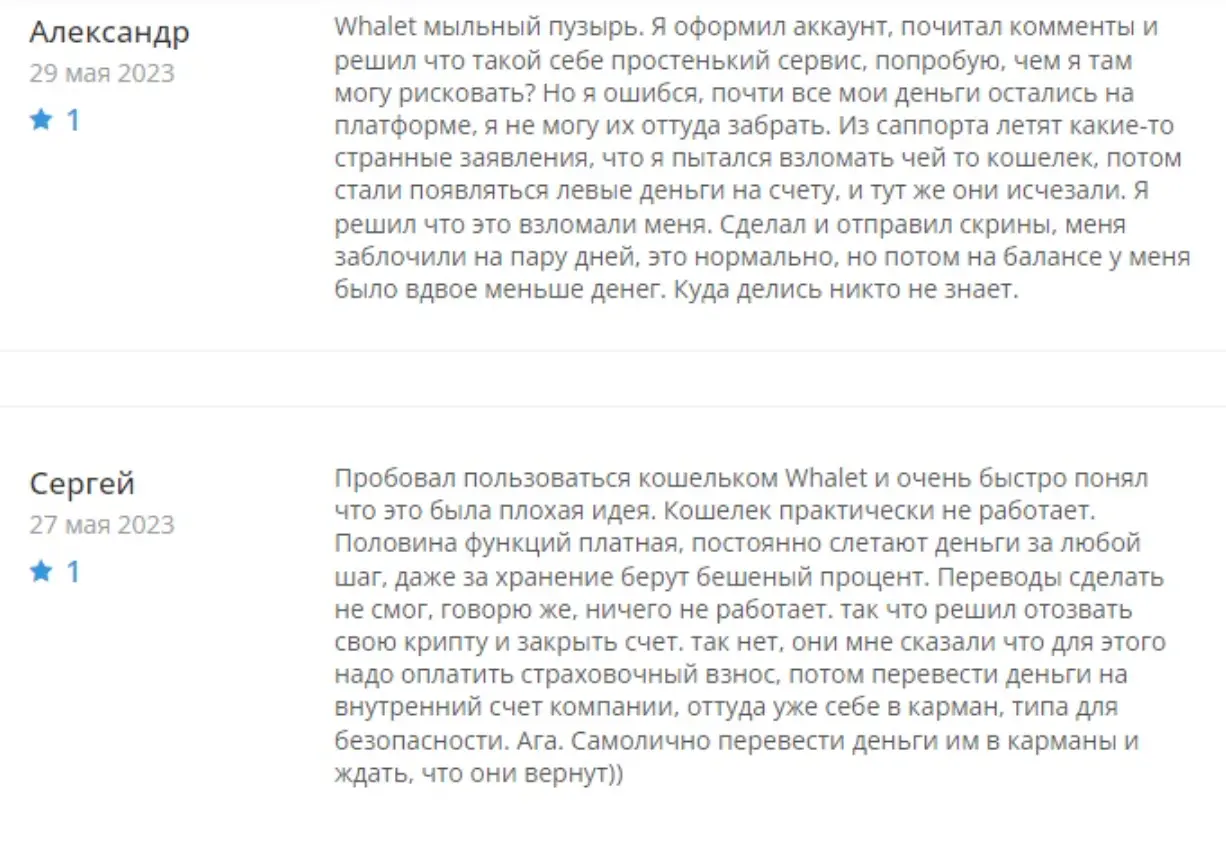 Whalet LTD отзывы