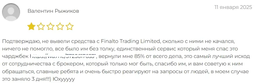 Finalto Trading Limited отзыв