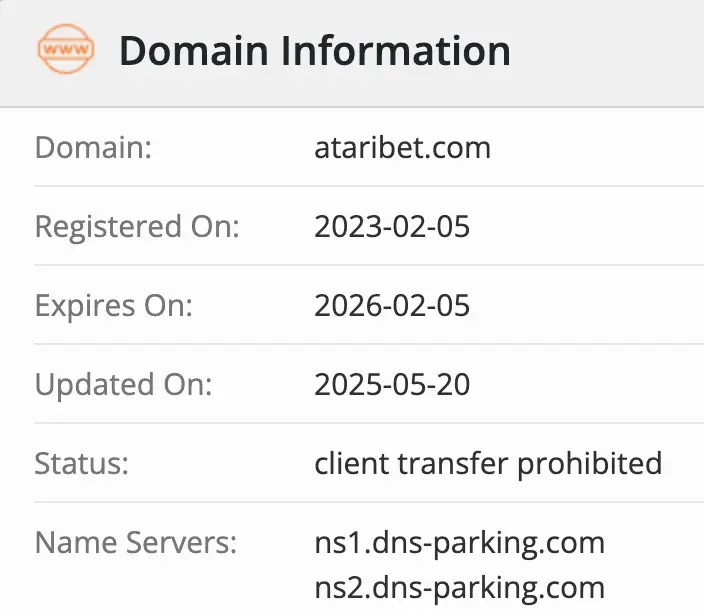инфо о домене AtariBet
