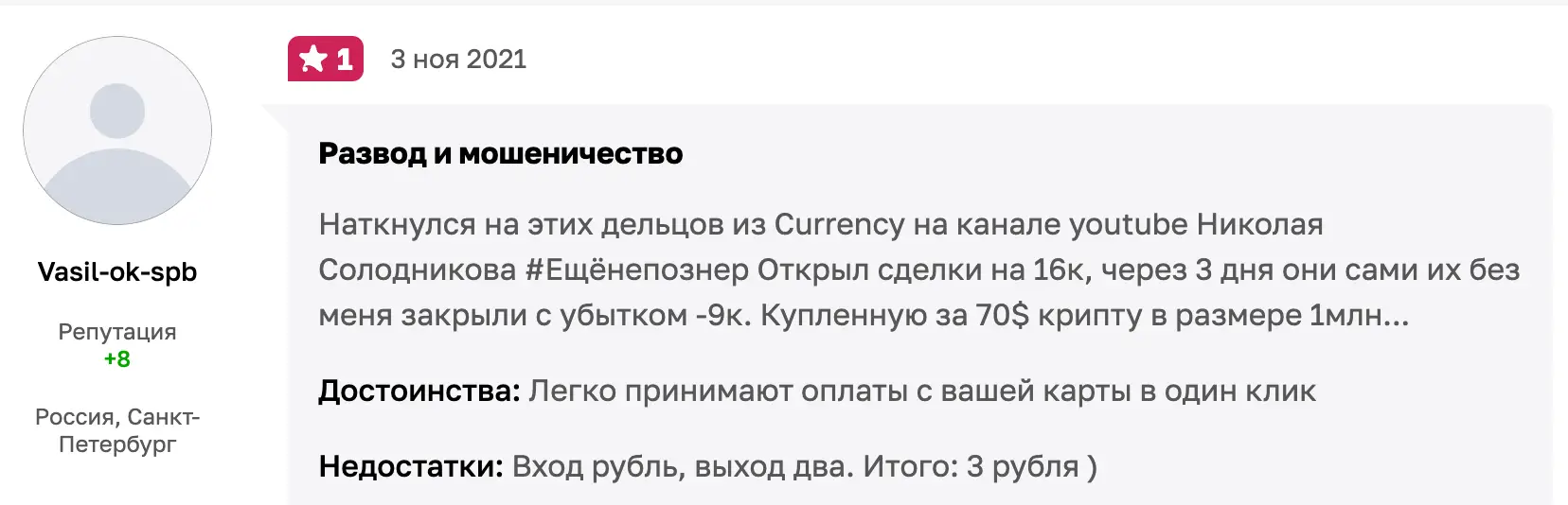 правдивый отзыв Currencydex