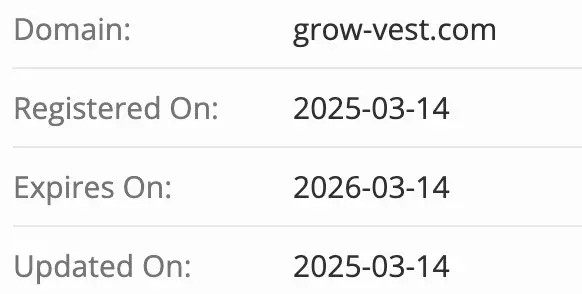 GrowVest домен домен GrowVest