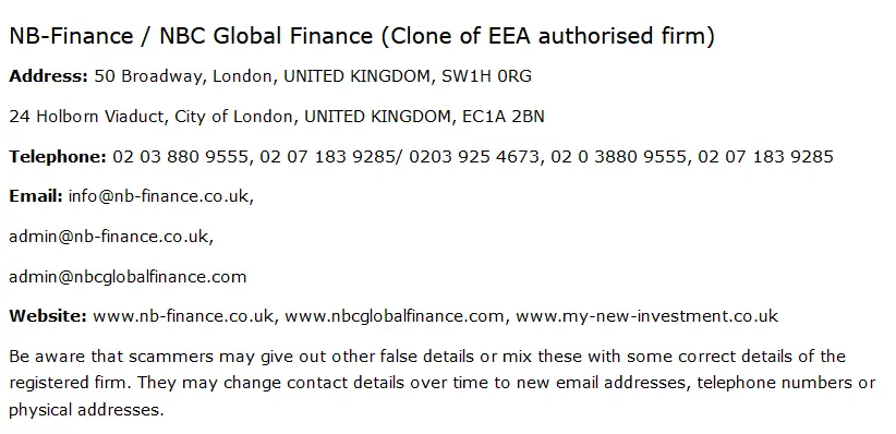 NB Finance разводит клиентов