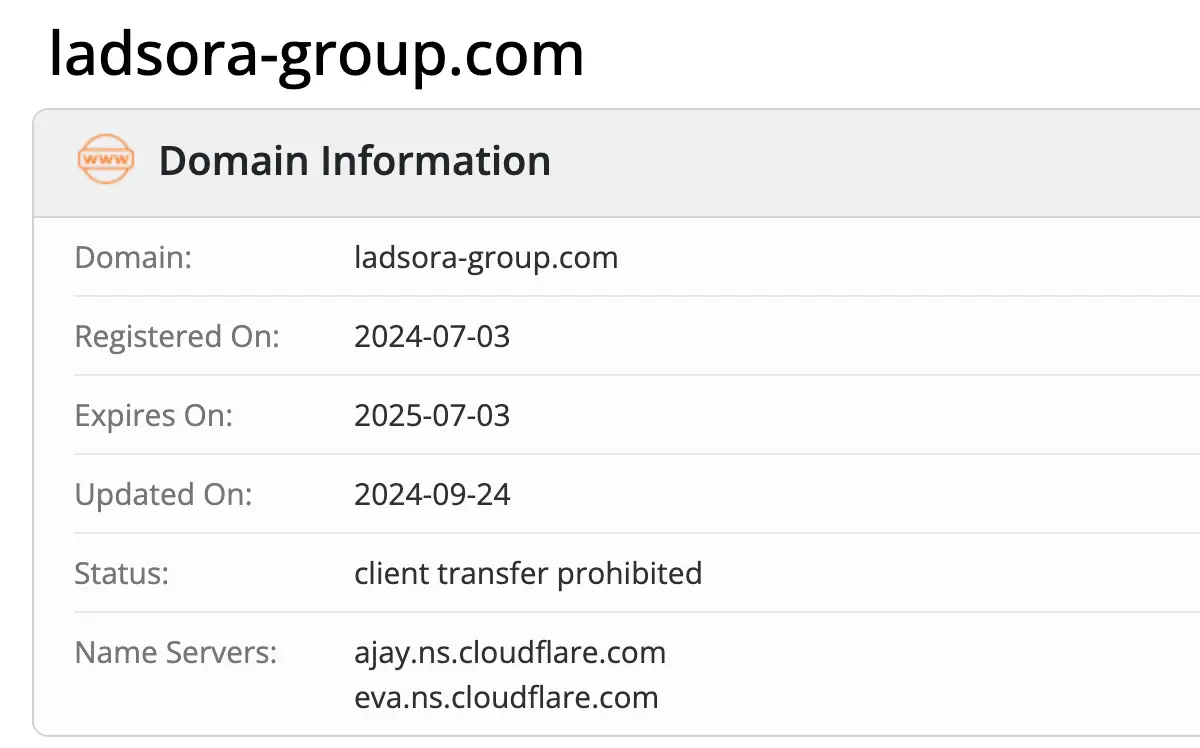 Ladsora Group LTD домен