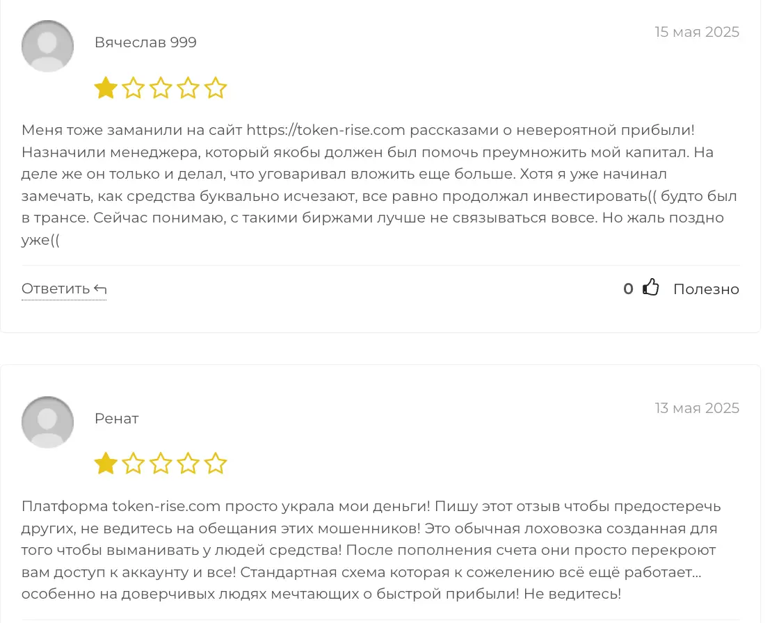 Token Rise отзывы людей