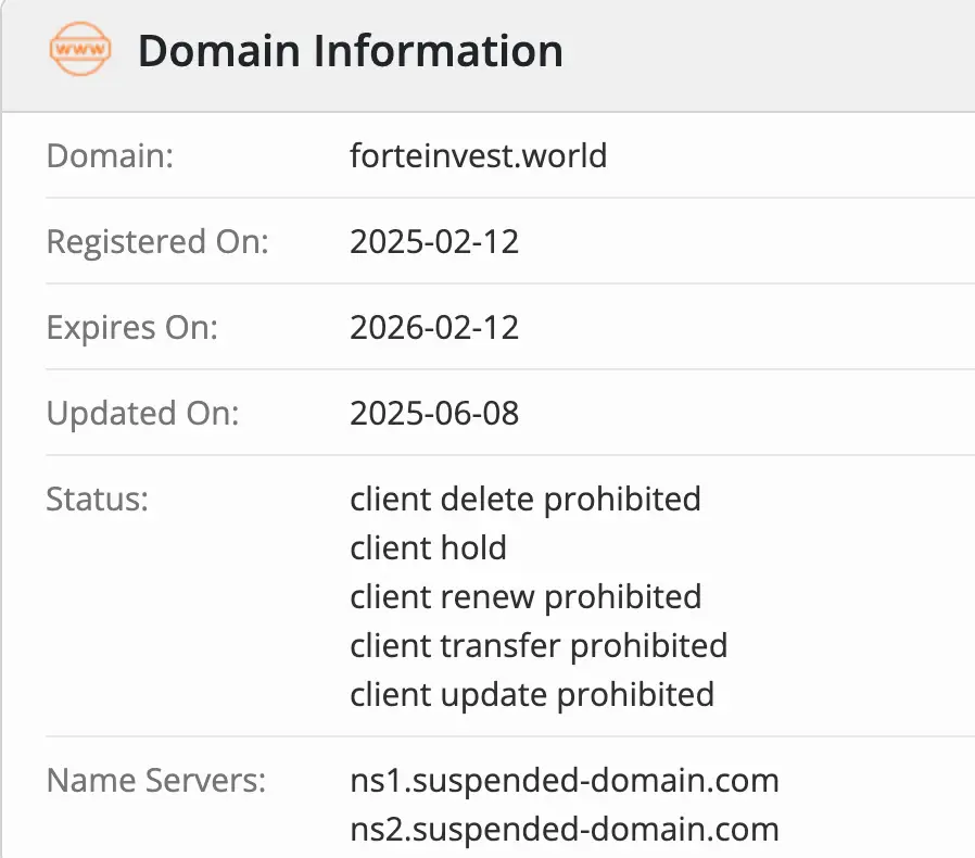 Forteinvest домен 