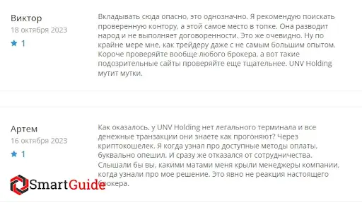 Отзывы ЮНВ Холдинг Отзывы ЮНВ Холдинг