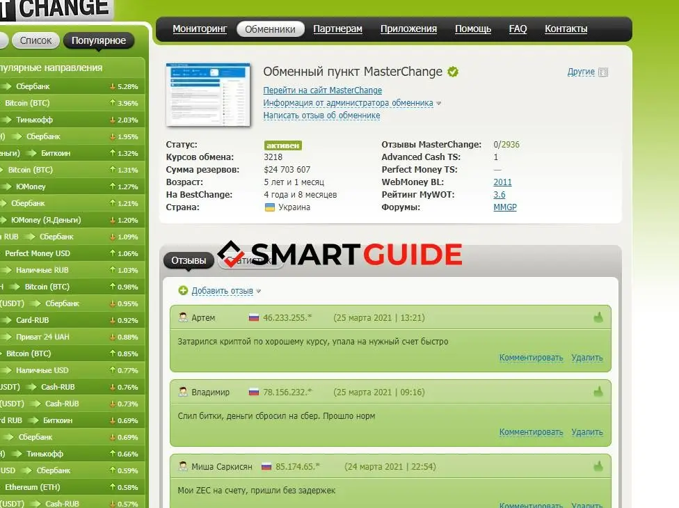 MasterChange отзывы